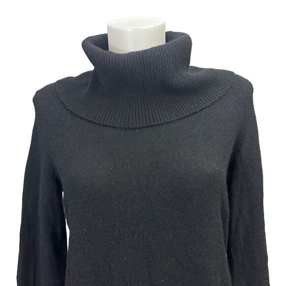 CHARTER CLUB 2-Ply 100% Cashmere Black Cowl Neck Ribbed Knit Sweater sz M - Picture 2 of 7